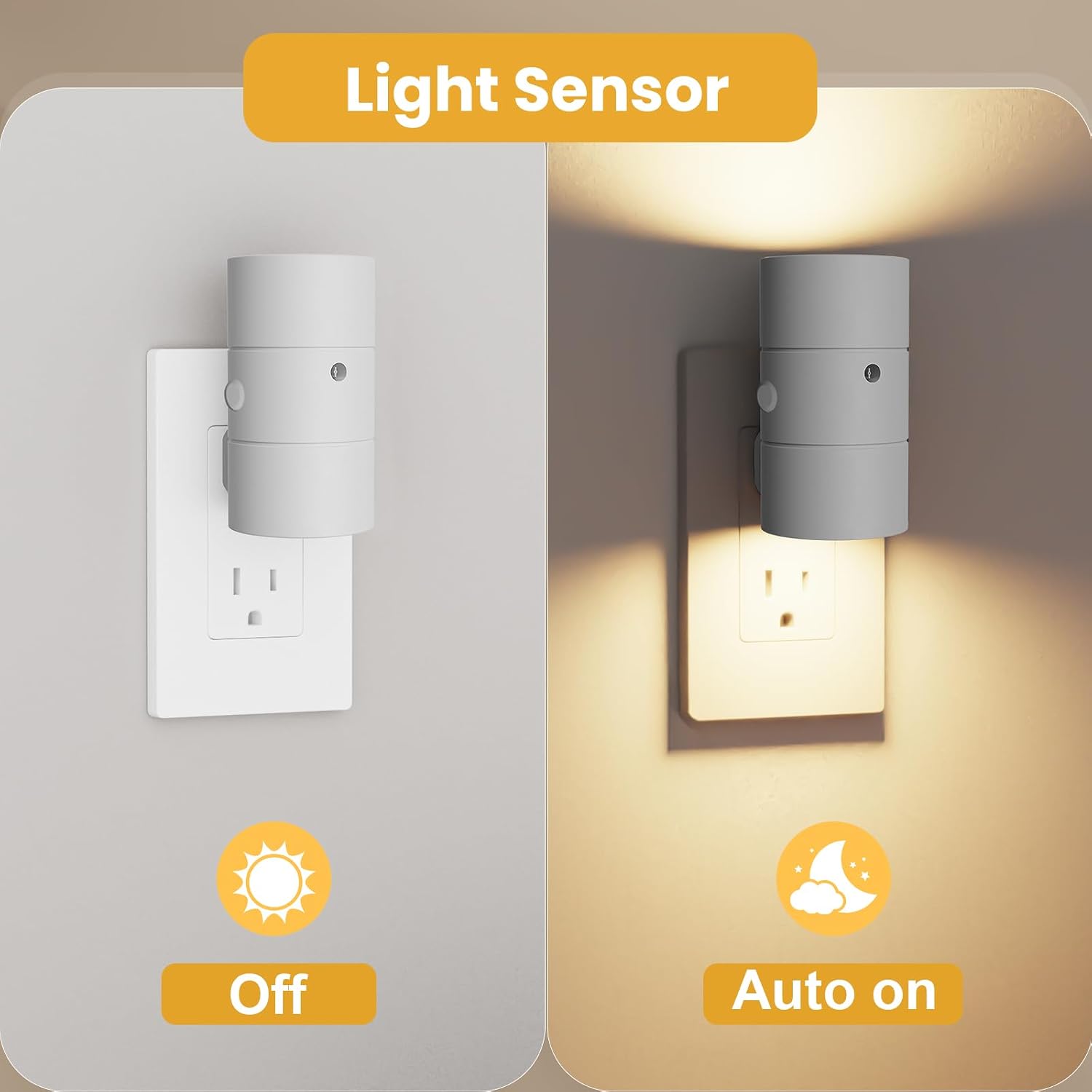Volisun Night Lights Plug into Wall, Dimmable LED Nightlight with Dusk to Dawn Light Sensor, 0-100LM Adjustable Brightness, 3 Color Tempera…