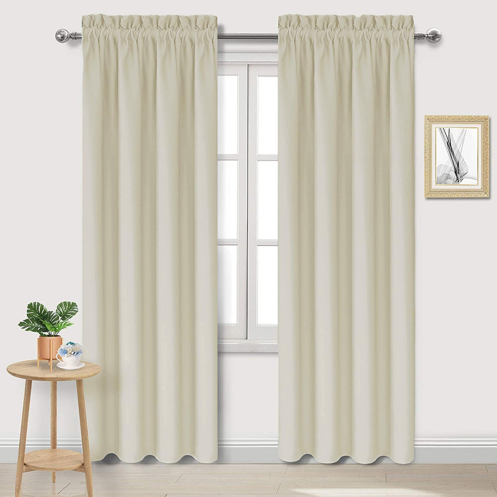 Dwcn Blackout Curtains for Bedroom – Rod Pocket Thermal Insulated Noise Reducing Noise Reducing Drapes for Living Room, W 42 x L 84 Inch, 2…