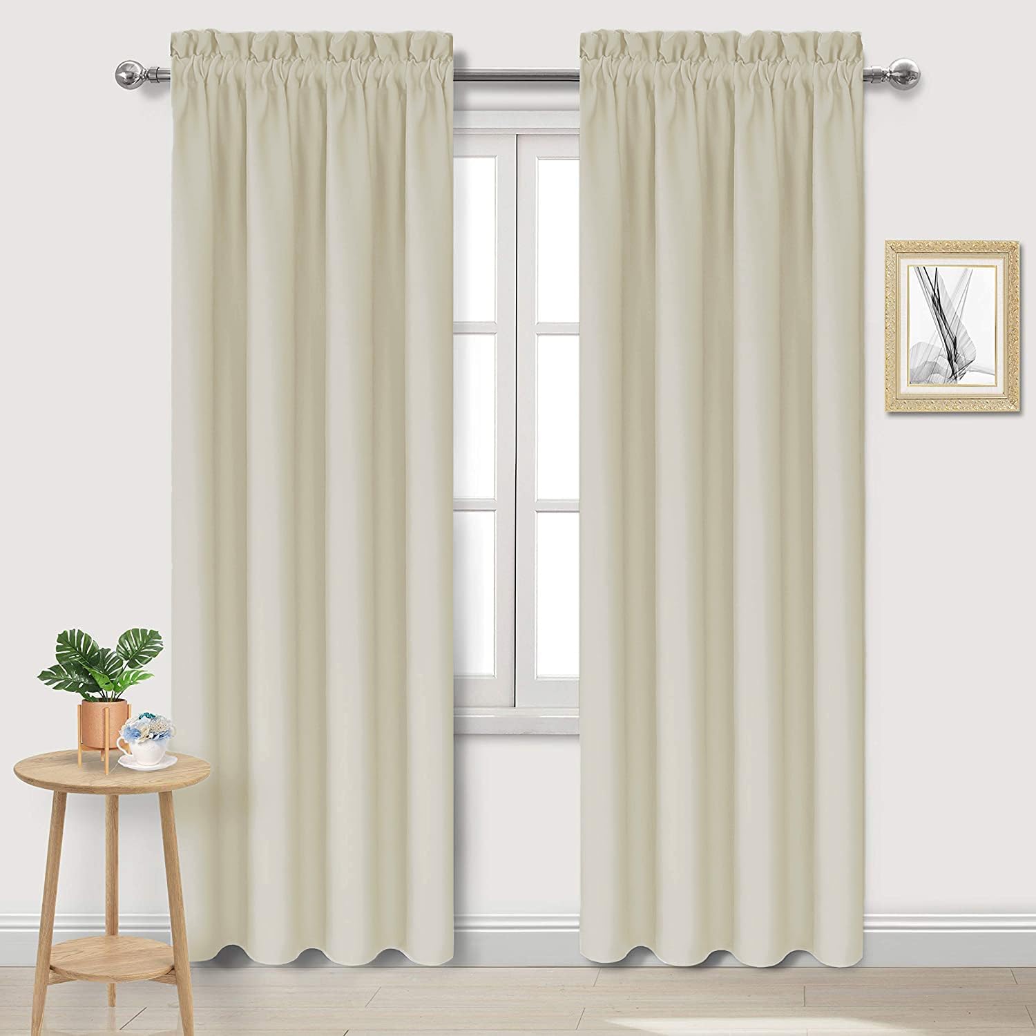 Dwcn Blackout Curtains for Bedroom – Rod Pocket Thermal Insulated Noise Reducing Noise Reducing Drapes for Living Room, W 42 x L 84 Inch, 2…