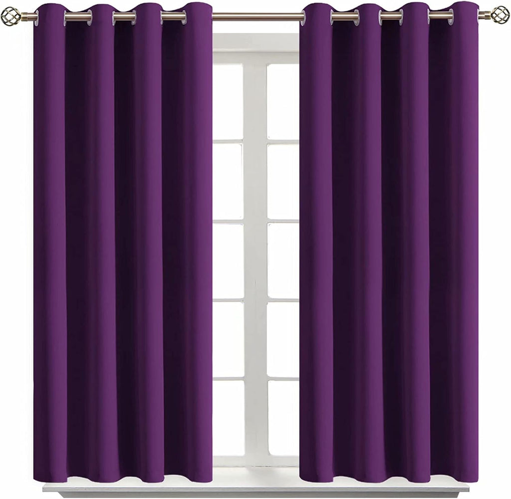 BGment Blackout Curtains - Grommet Thermal Insulated Room Darkening Bedroom and Living Room Curtain, Set of 2 Panels (52 x 45 Inch, Royal P…