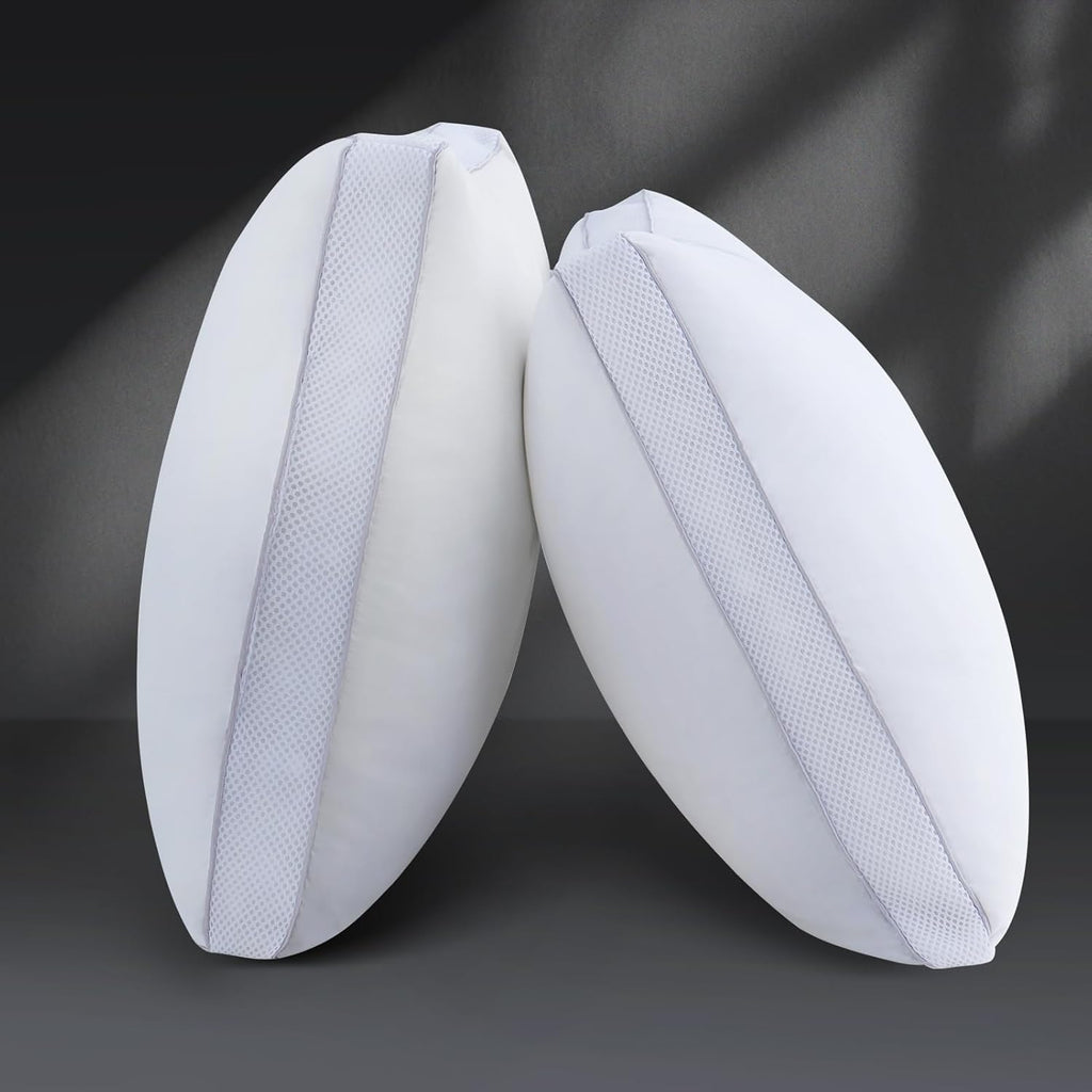 Goose Down Bed Pillows King Size Set of 2 (White), Hotel Collection Pillows for Sleeping, Gusseted Pillow for Side, Back, or Stomach…