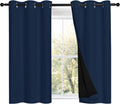 Nicetown Navy 100% Blackout Curtains 45 inch Long 2 Panels Set, Thermal Insulated 2-Layer Lined Drapes, Energy Efficiency Small Window Drap…