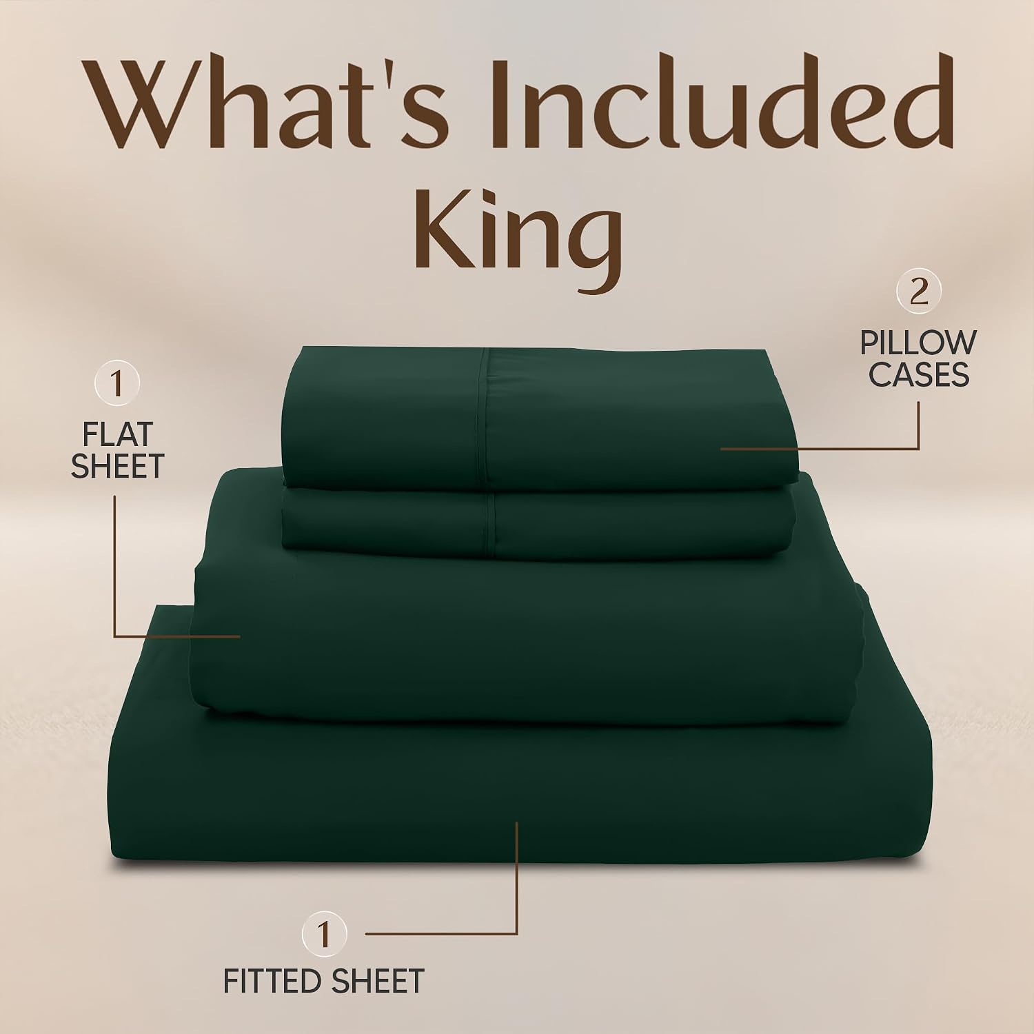 Utopiabedding Utopia Bedding King Size Sheet Set – 4 Piece Bed Sheets, Soft and Breathable Microfiber, Includes 1 Fitted Sheet, 1 Flat Shee…