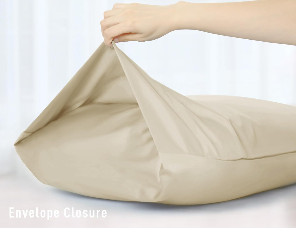 Sunflower Body Pillowcase 100% Cotton Long Pillow Cover/Case Envelope Closure 1 Pack, 20×54 inches Light Brown, Soft and Breathable
