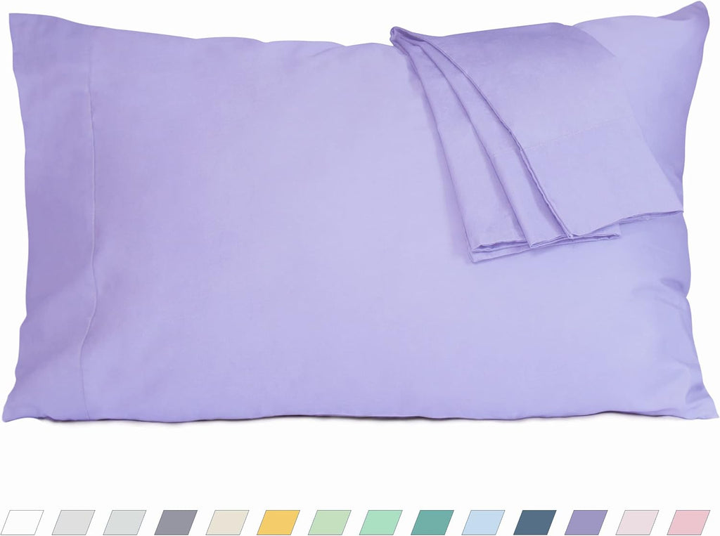 Homtec Pillow Cases, Standard Queen Size Cotton Percale Weave Pillowcases, Pre-Shrunk Breathable and Hypoallergenic Pillowcases, Set of 2 (…