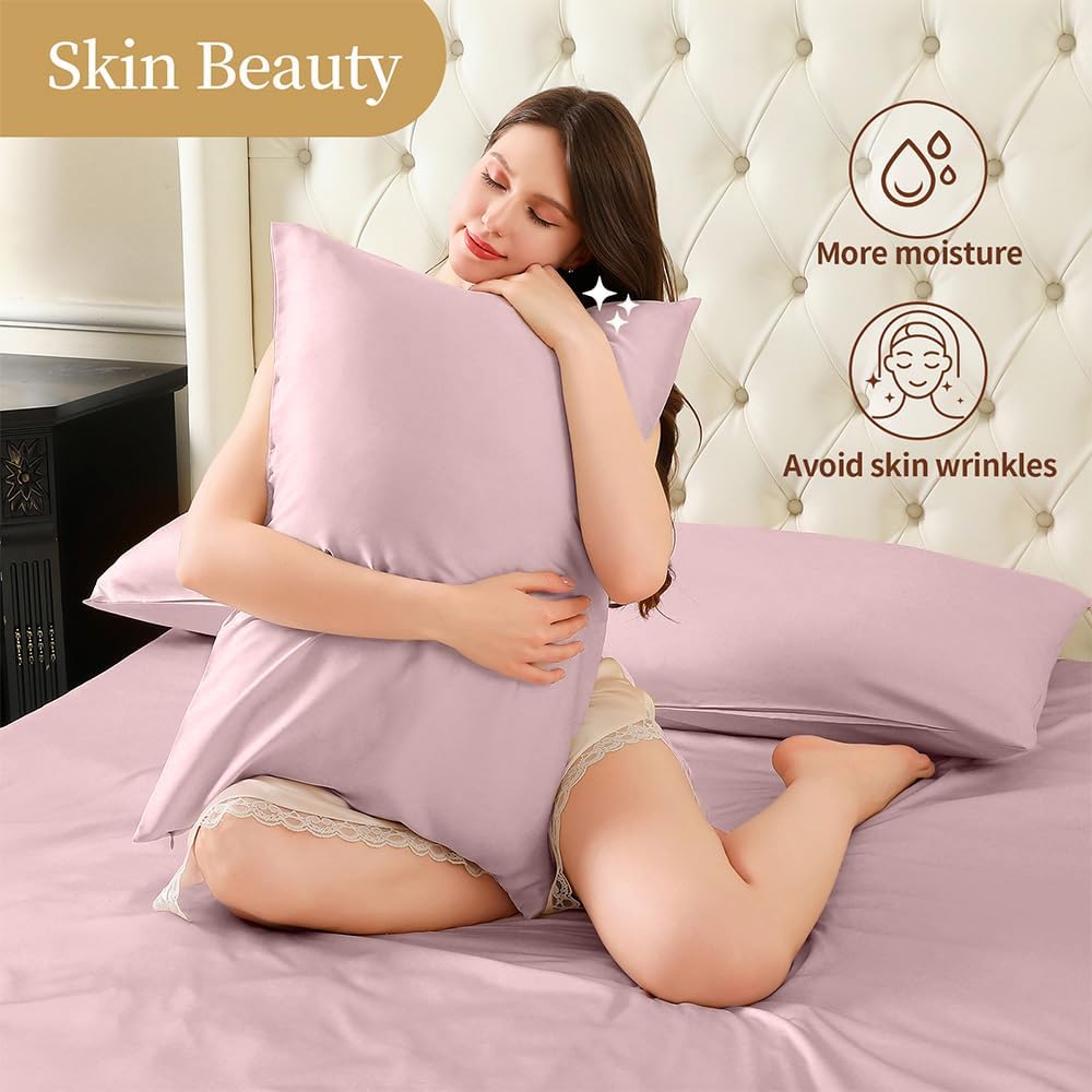 Mulberry Silk Pillowcase for Hair and Skin Queen Size 20"X 30" with Hidden Zipper Soft Breathable Smooth Cooling Pillow Covers for…