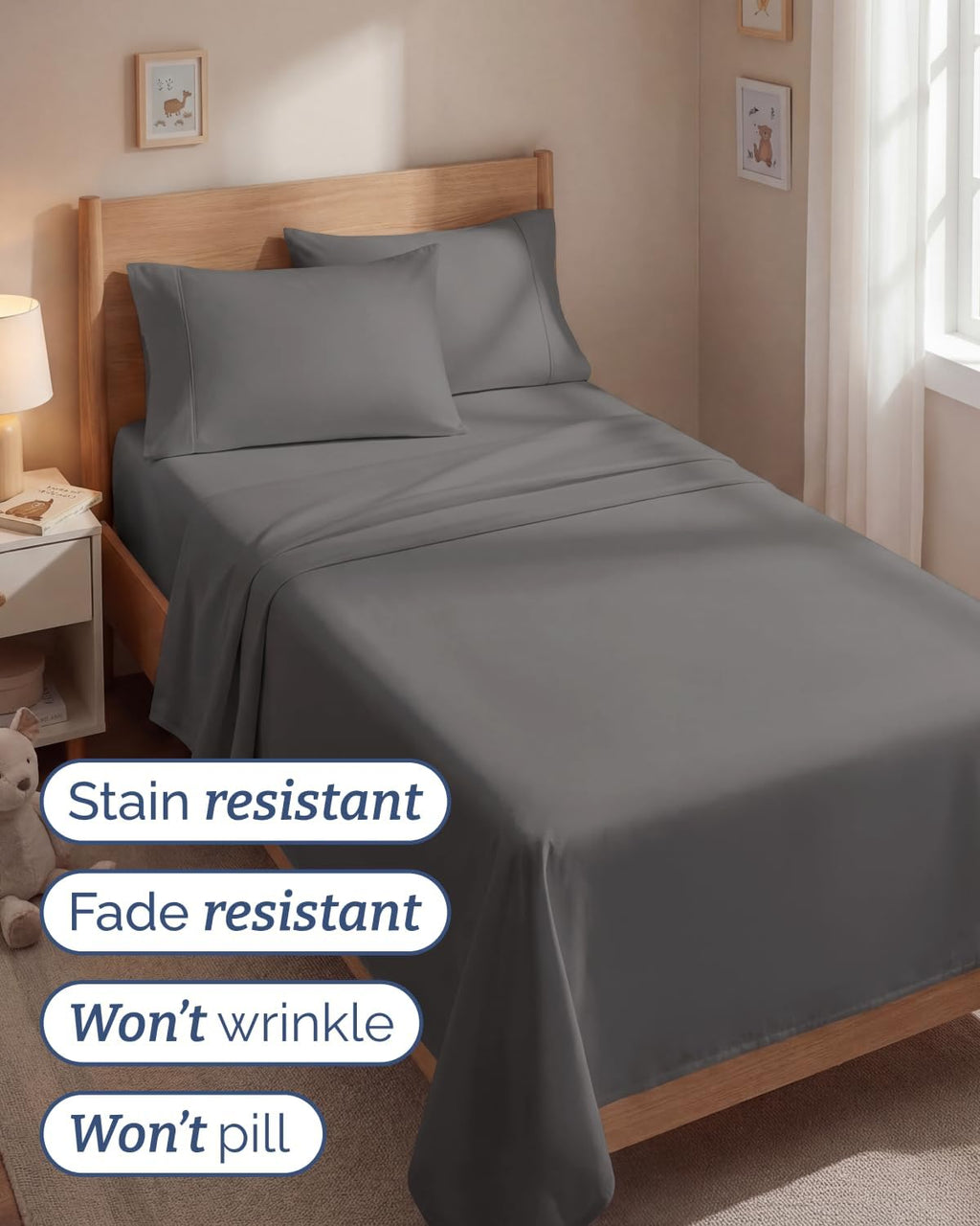 Twin 4 Piece Sheet Set - Comfy, Breathable & Cooling - Hotel Luxury Bedding for Women, Men, Kids, Teens & Children - 1 Flat & 1 Fitted…