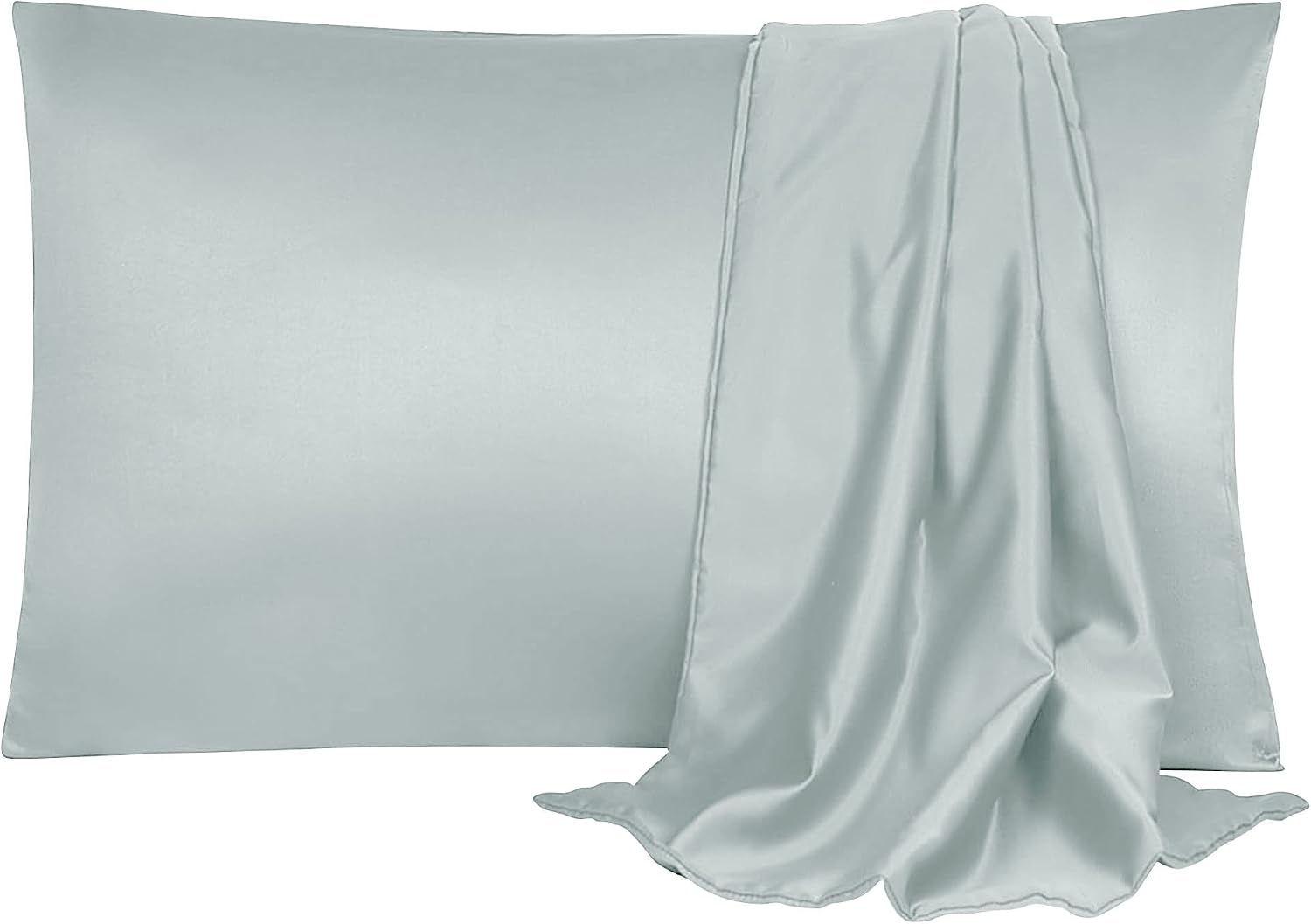 uxcell 2 Pack Silk Satin Pillowcase for Hair and Skin, Cool, Silky, Soft Breathable Pillow Cases Standard Size 20x26 Inch Sateen Pillowcase…