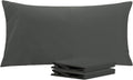 Ntbay King Pillowcase Set - 2 Pack Brushed Microfiber 20x40 Pillowcases - Soft, Wrinkle-Free, Fade-Resistant, Stain-Resistant, Dark Grey Pi…