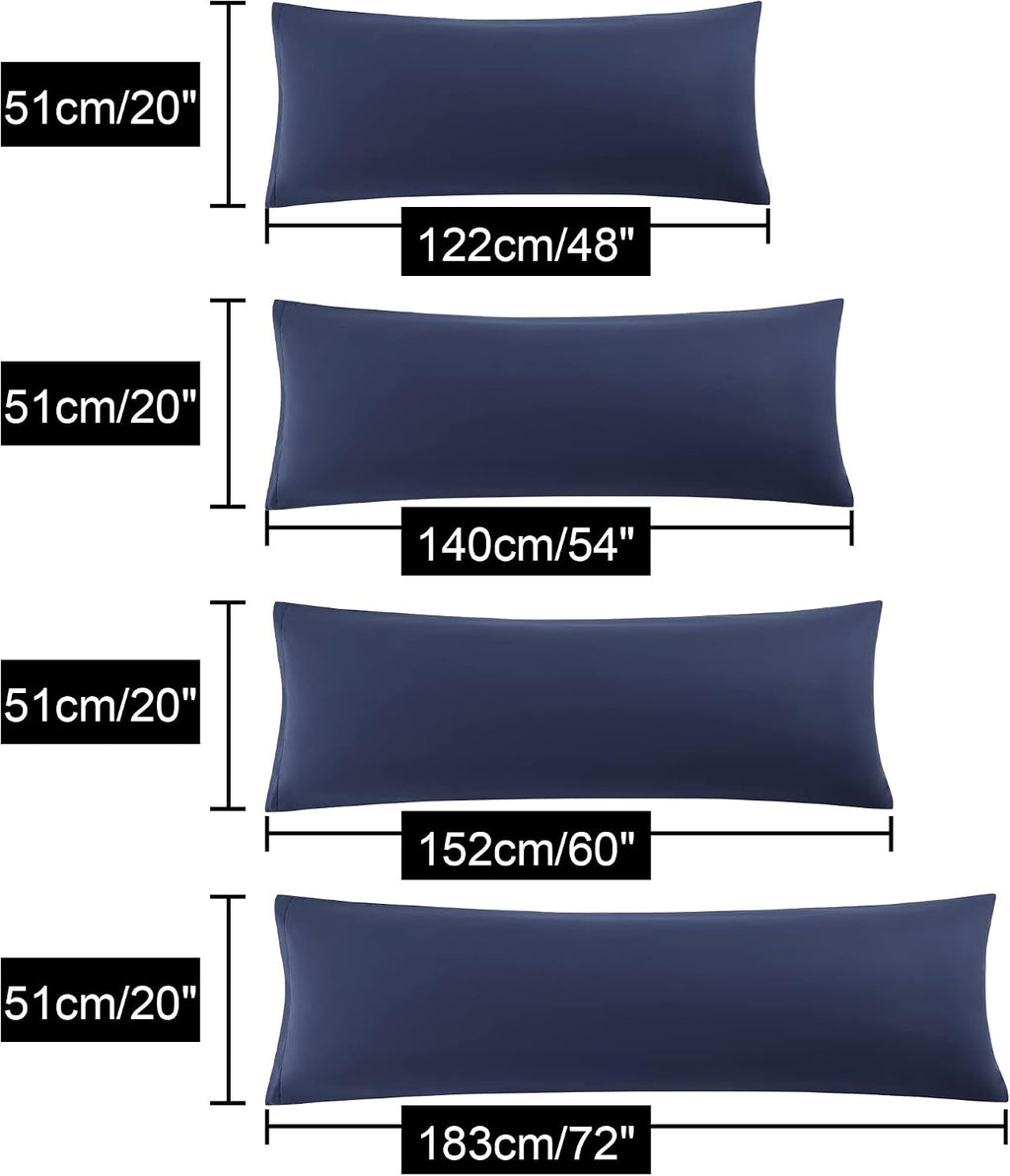 uxcell Soft Microfiber Body Pillow Cover with Zipper Closure, Long Pillow Cases for Body Pillows for 90 GSM Polyester, Navy Body (20"x48")…
