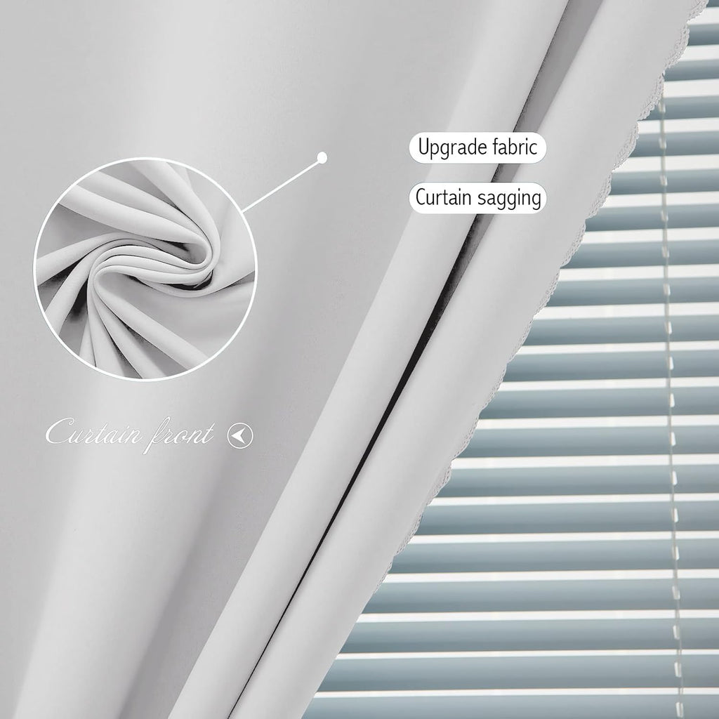 Blackout Curtains for Bedroom Sticky Curtain Blackout Window Cover Self Adhesive Curtains Rod No Drillng, 47" W X 71" L, Light Grey, 1 Panel