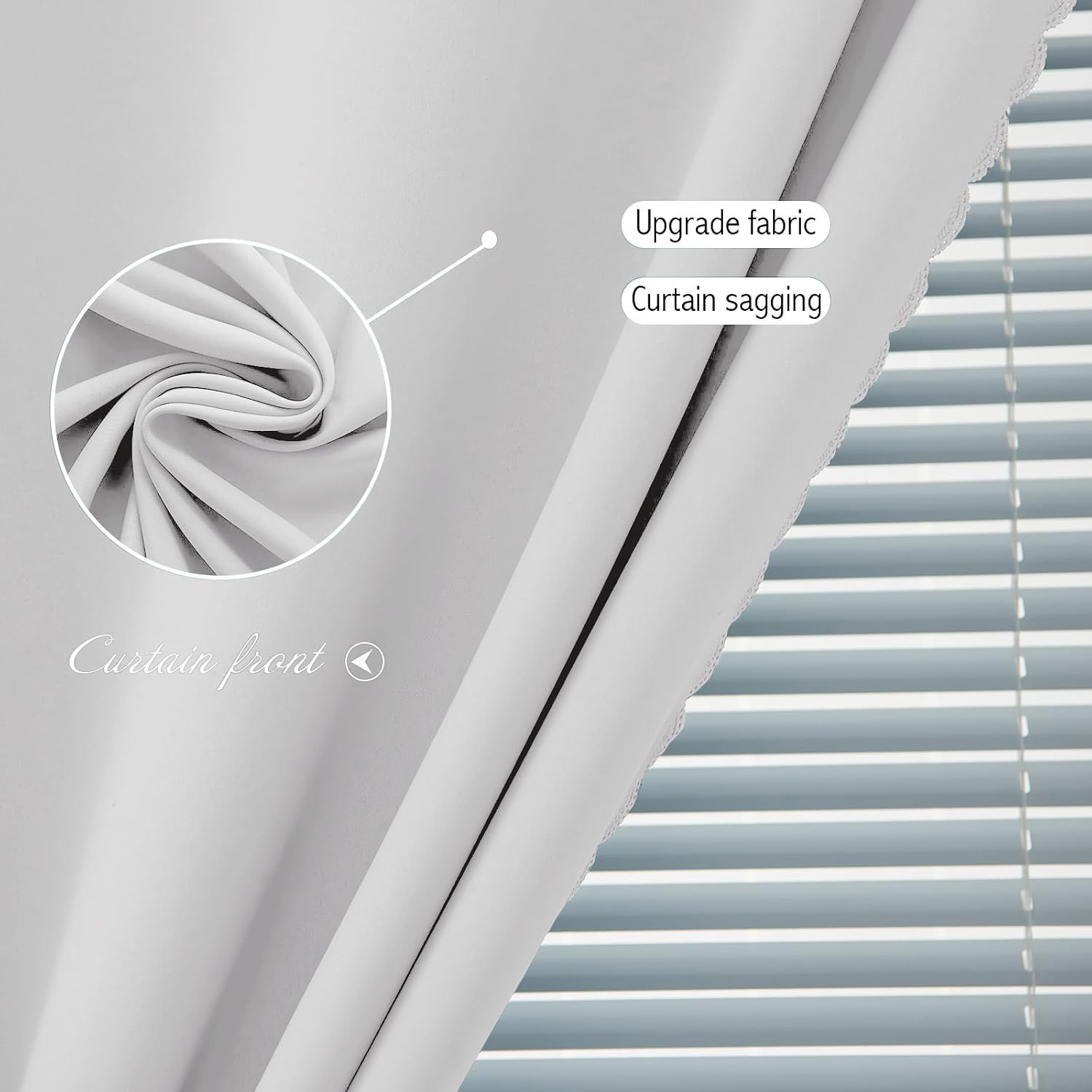 Blackout Curtains for Bedroom Sticky Curtain Blackout Window Cover Self Adhesive Curtains Rod No Drillng, 47" W X 71" L, Light Grey, 1 Panel