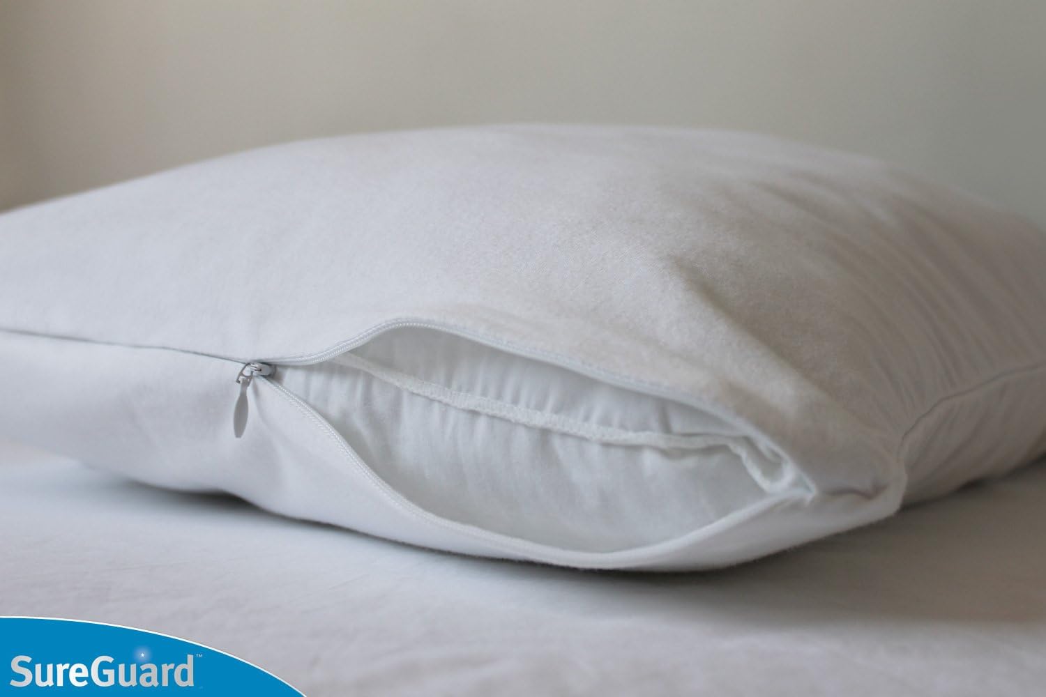 SureGuardMattressProtectors Set of 2 King Size SureGuard Pillow Protectors - 100% Waterproof, Bed Bug Proof, Hypoallergenic - Zippered Cott…