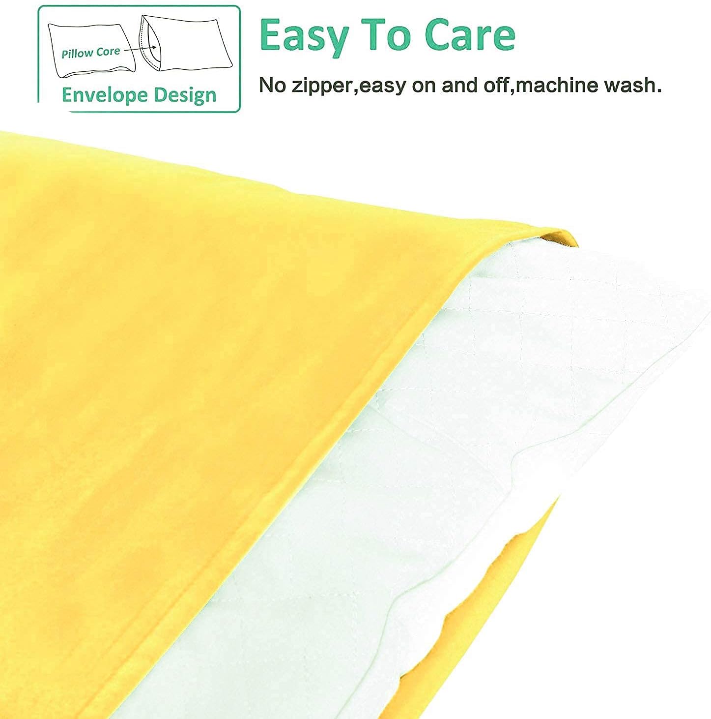 Ntbay King Pillowcase Set - 2 Pack Brushed Microfiber 20x36 Pillowcases - Soft, Wrinkle-Free, Fade-Resistant, Stain-Resistant, Yellow Pillo…