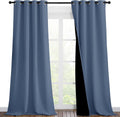 Nicetown Insulated 100% Blackout Curtains, Noise Reducing Performance Drapes with Black Lining, Full Light Blocking Draperies for Overnight…