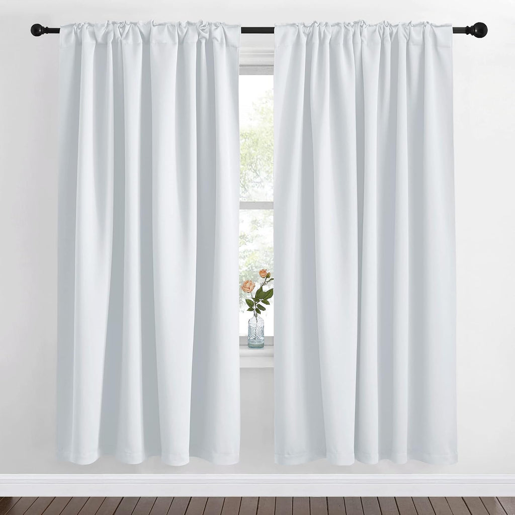 Nicetown Living Room Darkening Curtain Drapes - (Cloud Grey Color) W62 x L72, Set of 2, Room Darkening Window Treatment Drapery Panels for…