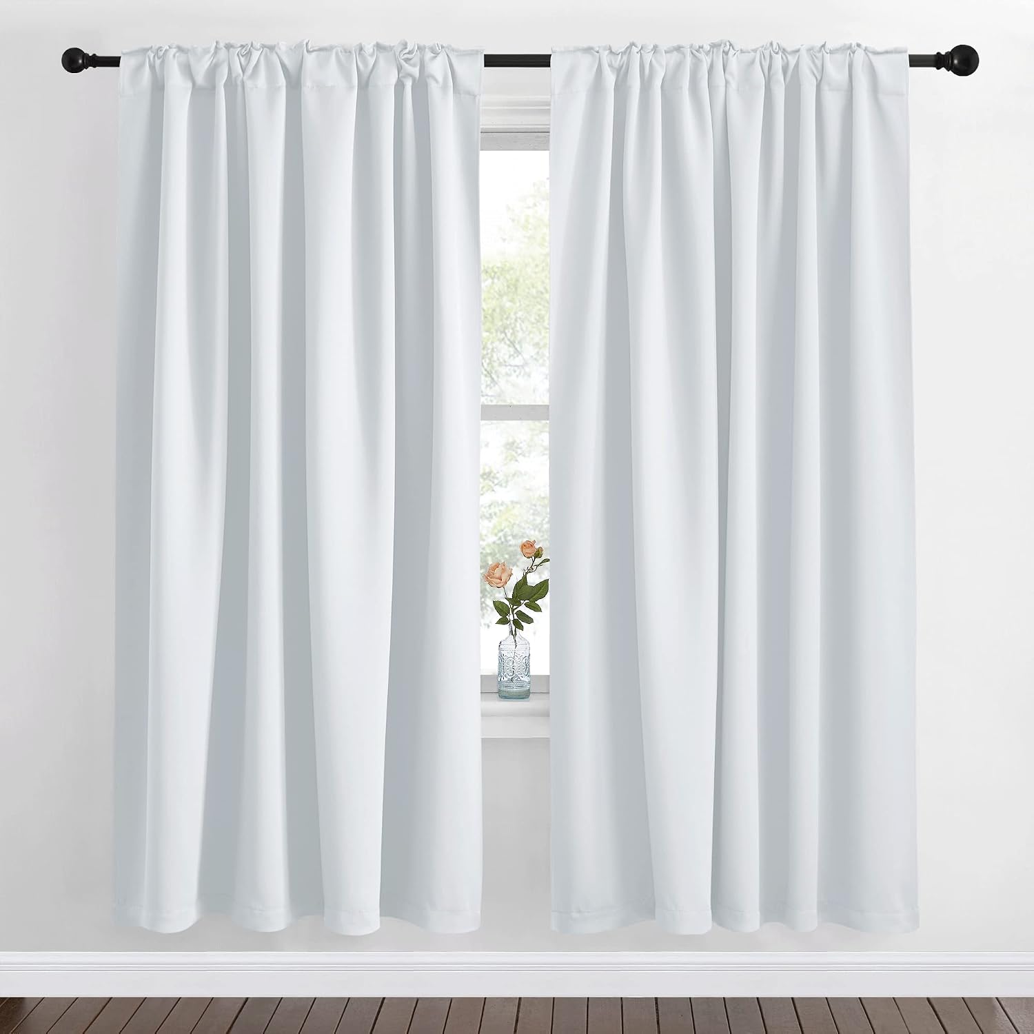Nicetown Living Room Darkening Curtain Drapes - (Cloud Grey Color) W62 x L72, Set of 2, Room Darkening Window Treatment Drapery Panels for…