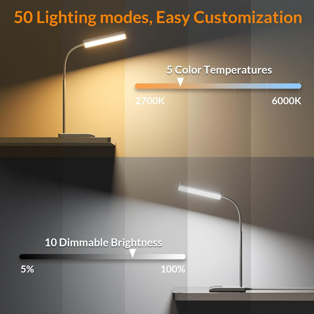 LEPOWER Desk Lamp, 800LM LED for Home Office, 12W Reading for Desk, Eye-Caring Light, Touch Table Gooseneck Lamp, 50 Lighting Modes…