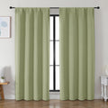 Simplebrand Ava Sage Green Blackout Curtains for Bedroom 84 Inch Length 2 Panels Set, Solid Thermal Insulated Privacy Living Room Window Tr…