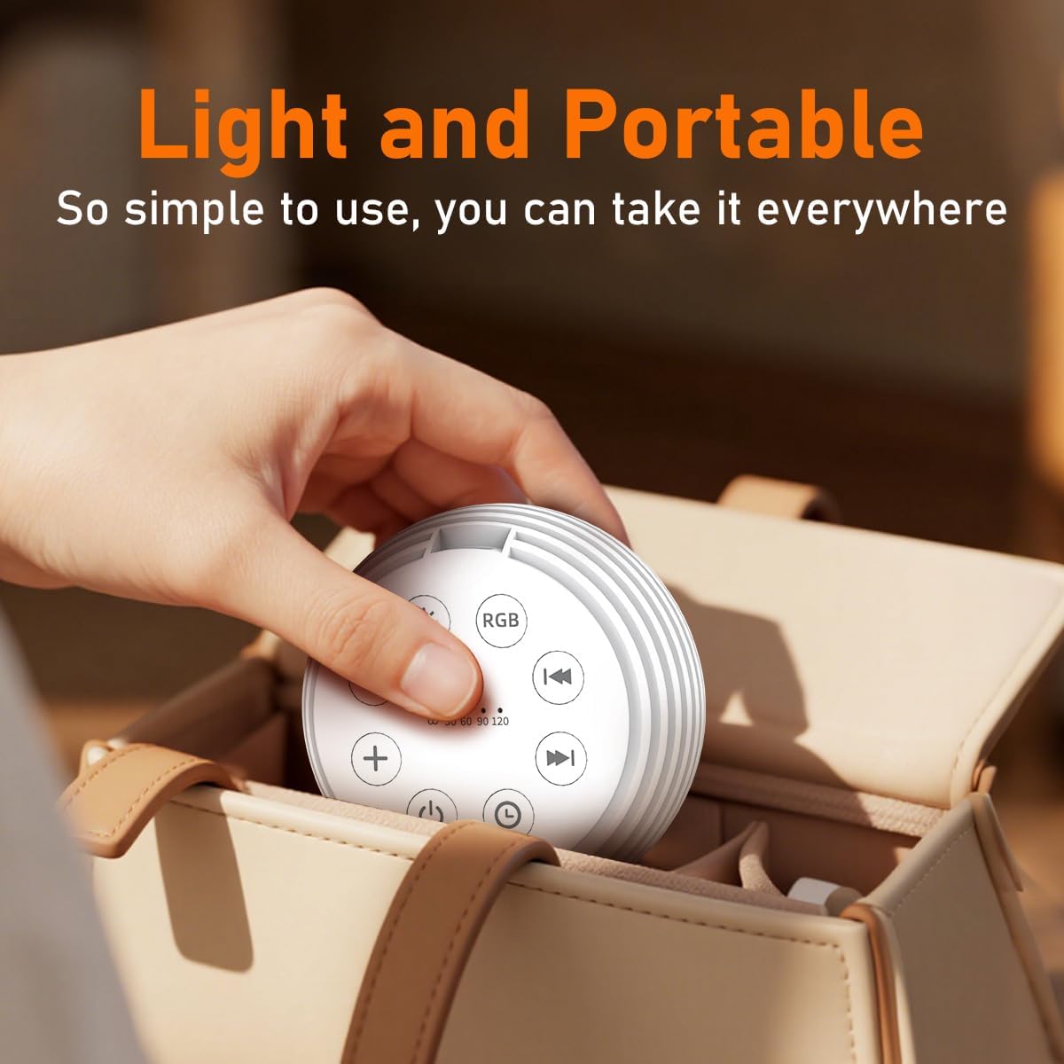 SleeZOO Portable Sound Machine White Noise Machine Sleep Machine with 30 Soothing Sounds 32 Volume Levels 5 Timers 12 Lights Memory…