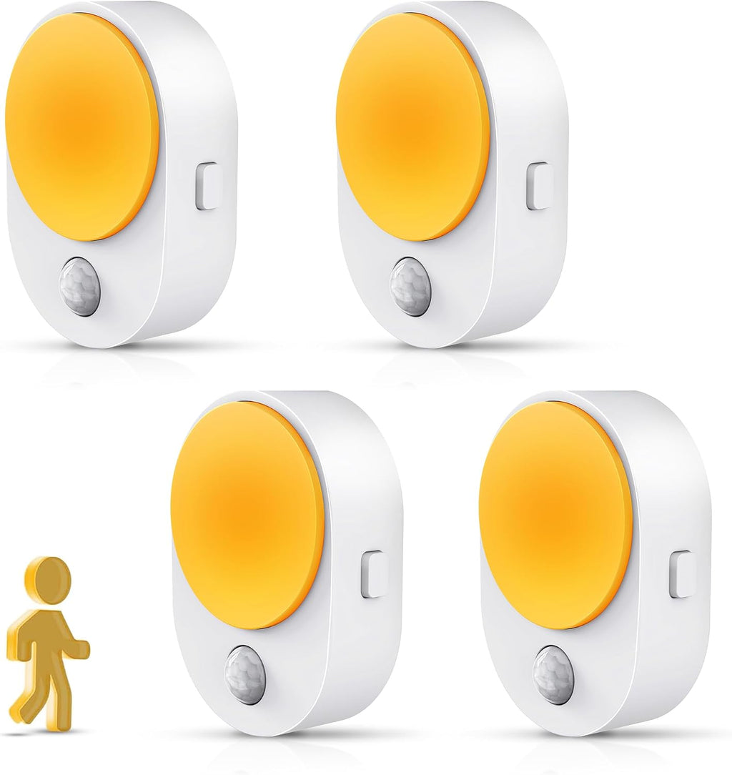 L LOHAS LED Plug in Night Light with Motion Sensor and Dusk to Dawn Sensor,[4-Pack] Night Lights Plug into Wall,2000K Amber…