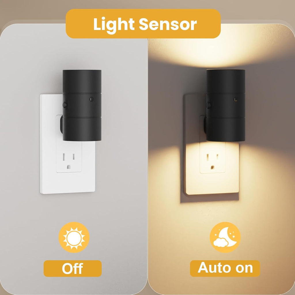 Volisun Night Lights Plug into Wall, Dimmable LED Nightlight with Dusk to Dawn Light Sensor, 0-100LM Adjustable Brightness, 3 Color Tempera…
