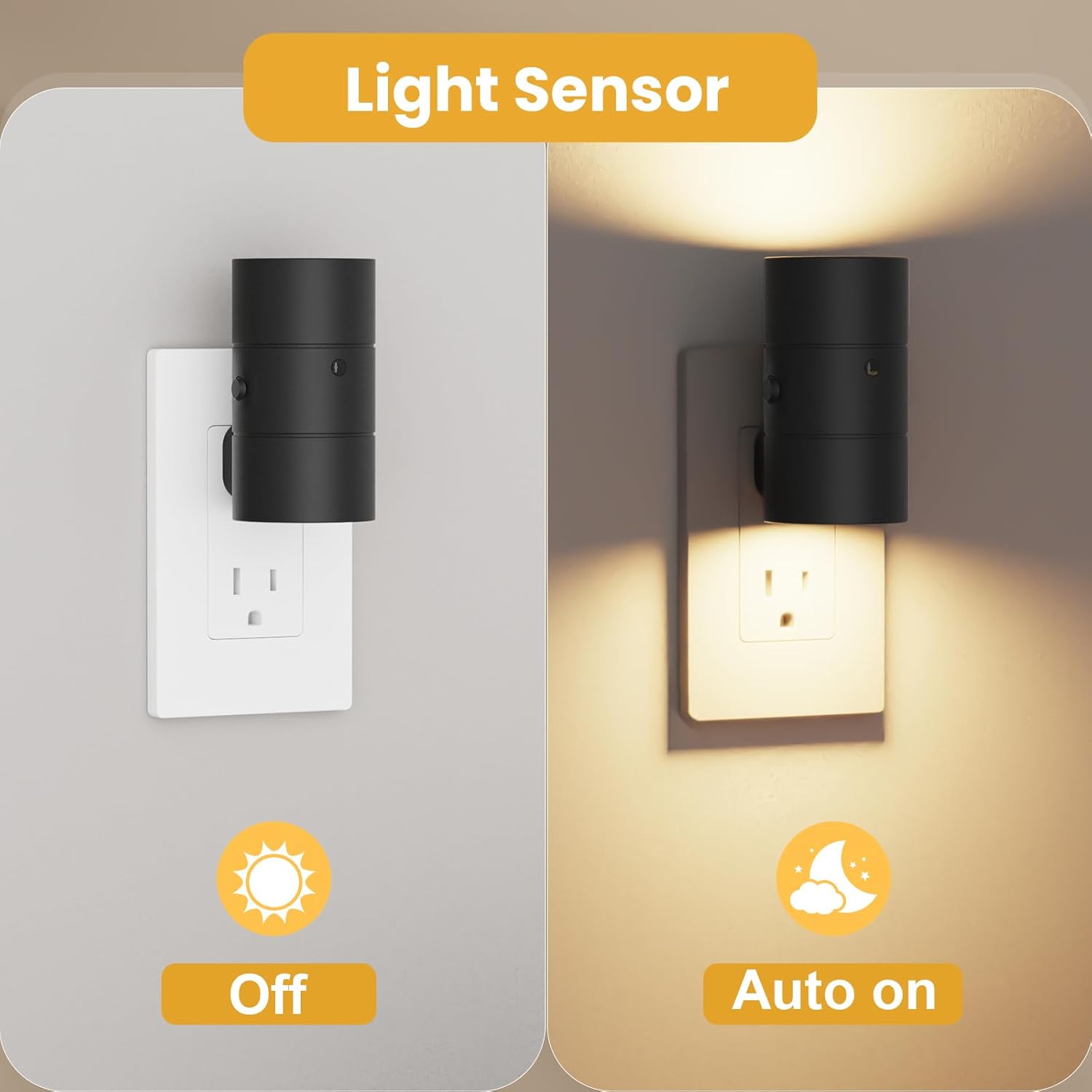 Volisun Night Lights Plug into Wall, Dimmable LED Nightlight with Dusk to Dawn Light Sensor, 0-100LM Adjustable Brightness, 3 Color Tempera…
