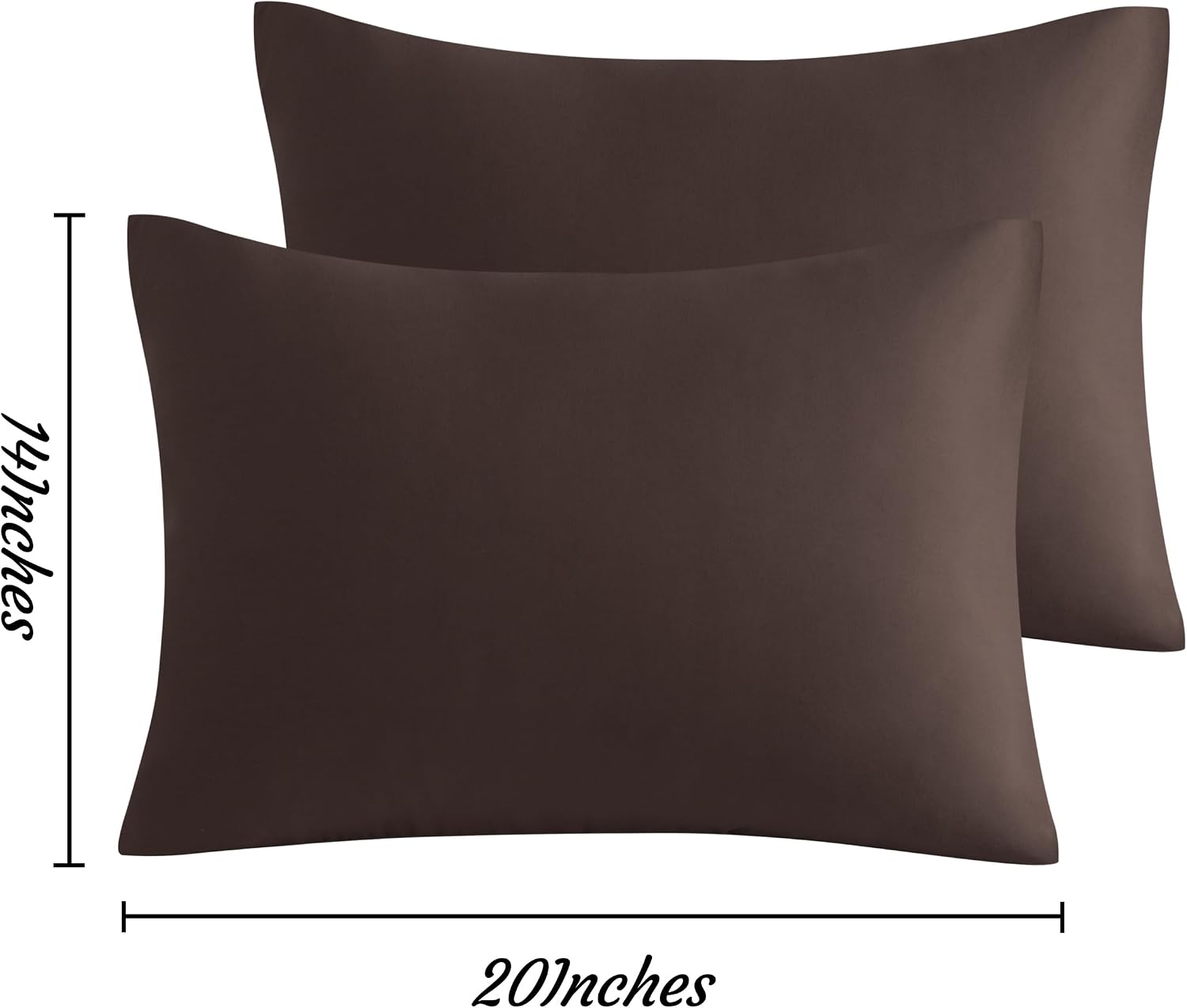Ntbay Toddler Pillow Cases Set of 2, 2 Pack Brushed Microfiber 14x20 Pillow Cases, Soft, Wrinkle, Fade, Stain Resistant Dark Brown Pillow C…