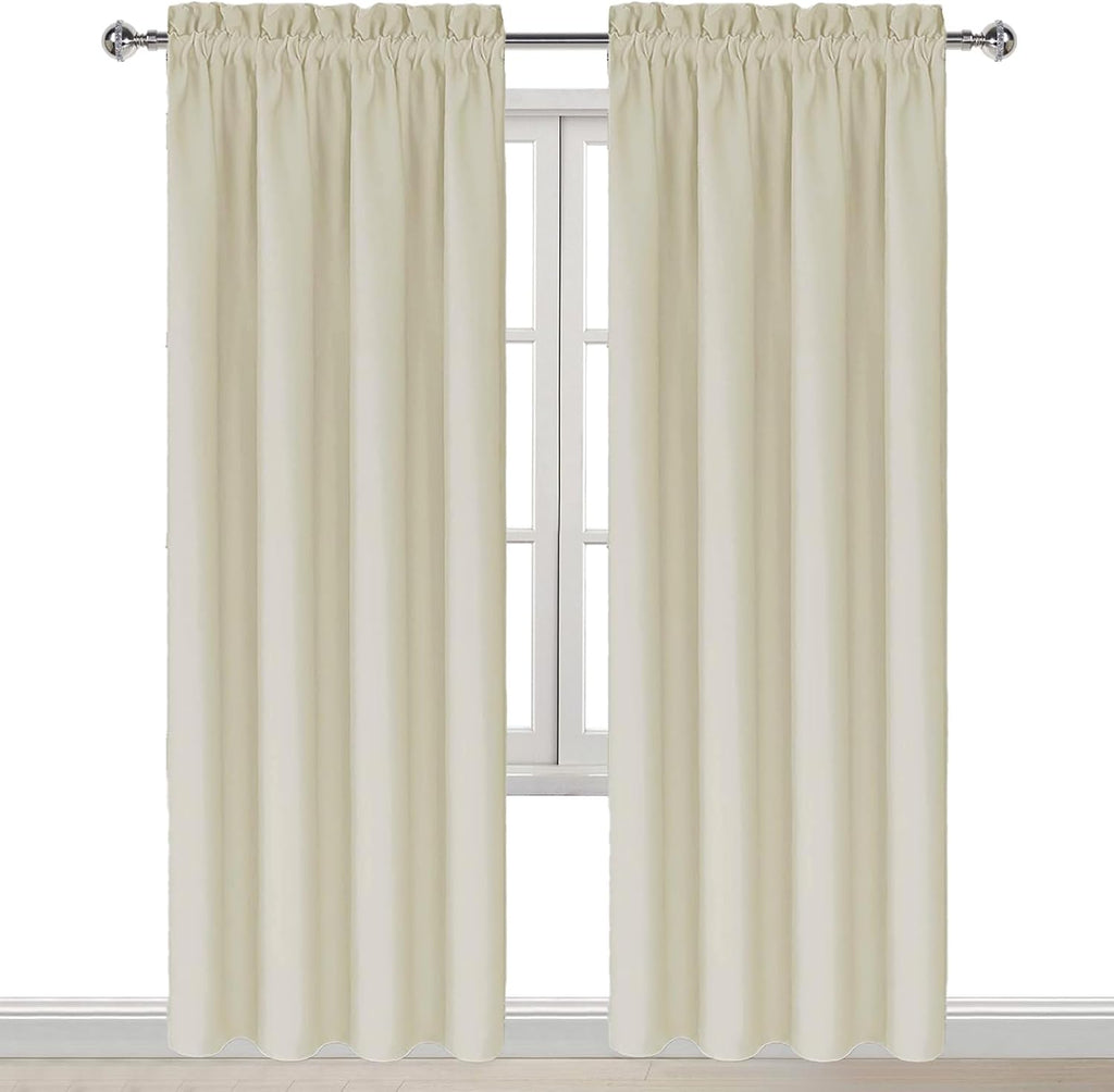 Dwcn Blackout Curtains for Bedroom – Rod Pocket Thermal Insulated Noise Reducing Noise Reducing Drapes for Living Room, W 42 x L 84 Inch, 2…