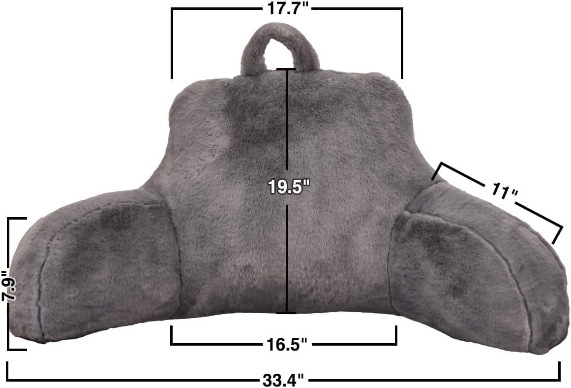 Holawakaka Large Reading Pillow for Sitting up in Bed Sofa Kids Teens, Backrest Pillow with Arms for Boys Girls Women Petites Pregnancy, Ba…