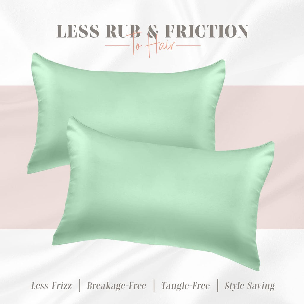 Elegantcomfort Elegant Comfort Silky and Luxurious 2-Piece Satin Pillowcase Set for Healthier Skin and Hair, Hidden Zipper Closure and Beau…