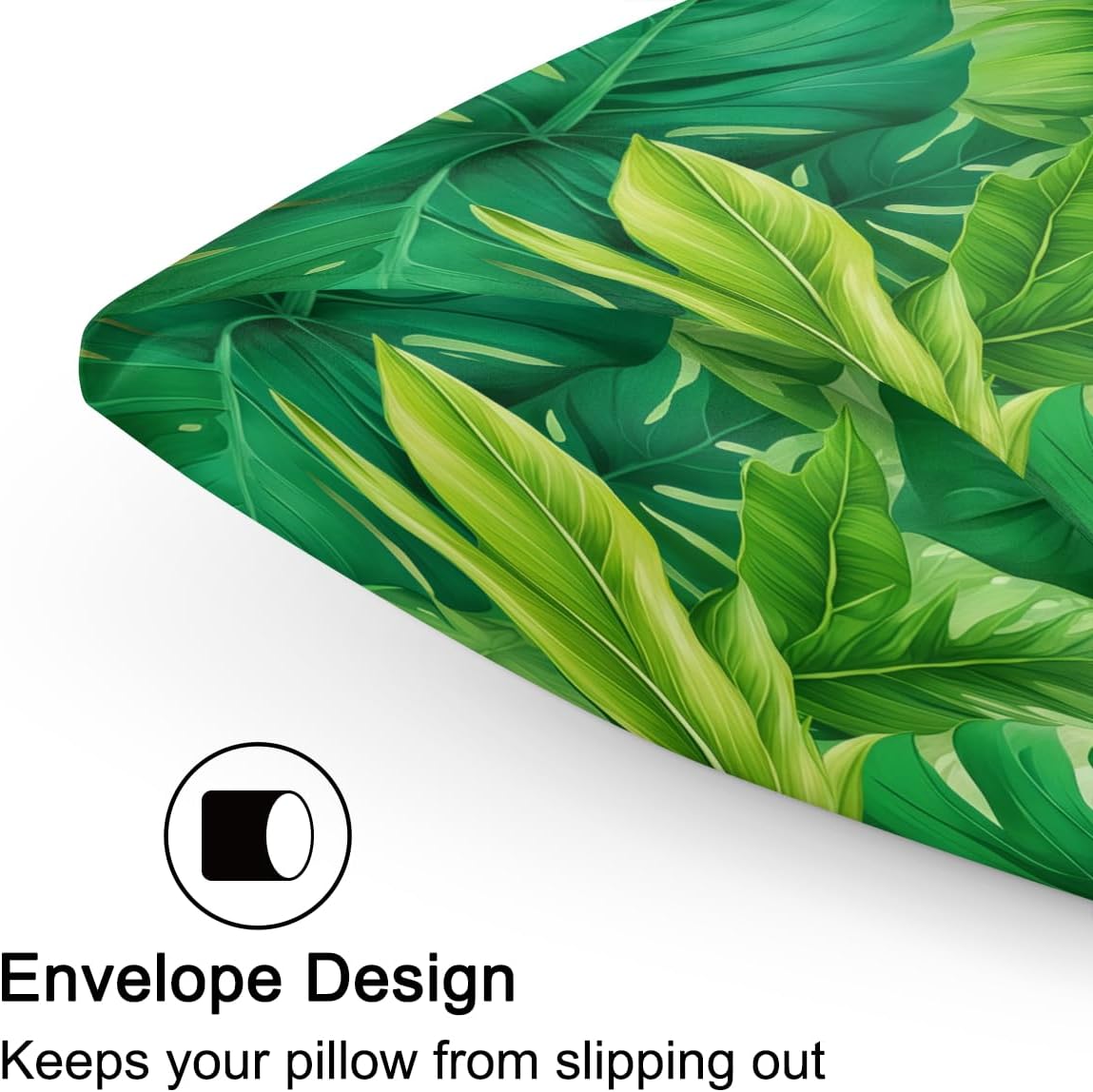 Palm Leaf Summer Beach Satin Silk Pillowcase for Hair and Skin Pillow Cases King Size Soft Silk Pillow Case with Envelope Closure Print…