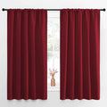 NICETOWN Christmas Burgundy Blackout Curtains and Drapes - Soft Fabric Thermal Insulated Solid Rod Pocket Room Darkening Draperies for…