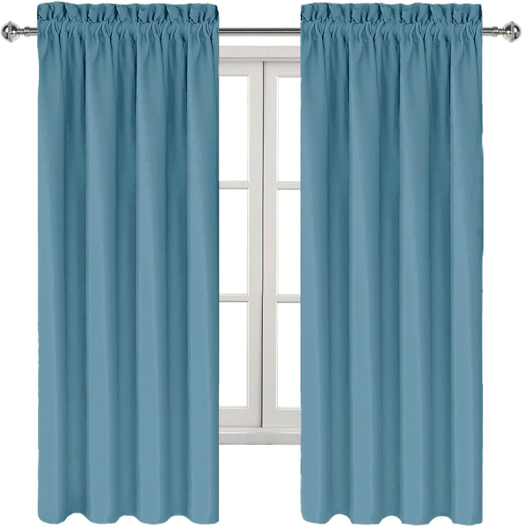 DWCN Blackout Curtains for Living Room Thermal Insulated, Energy Saving & Noise Reducing Bedroom Curtains, Stone Blue, W 42x L 72 Inch…