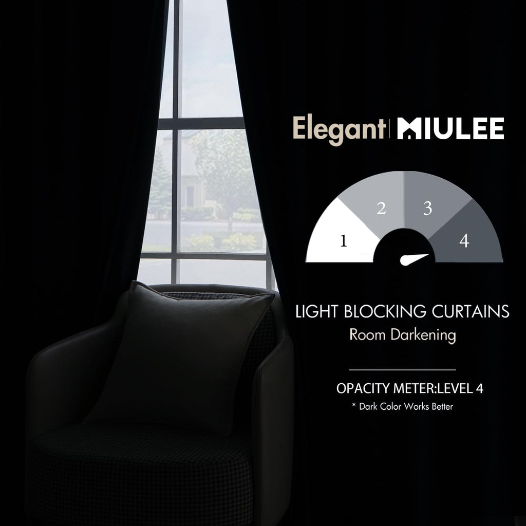 Miulee Blue Velvet Curtains 84 inches 2 Panels - Luxury Room Darkening Curtains for Bedroom Living Room Thermal Insulated Super Soft Window…