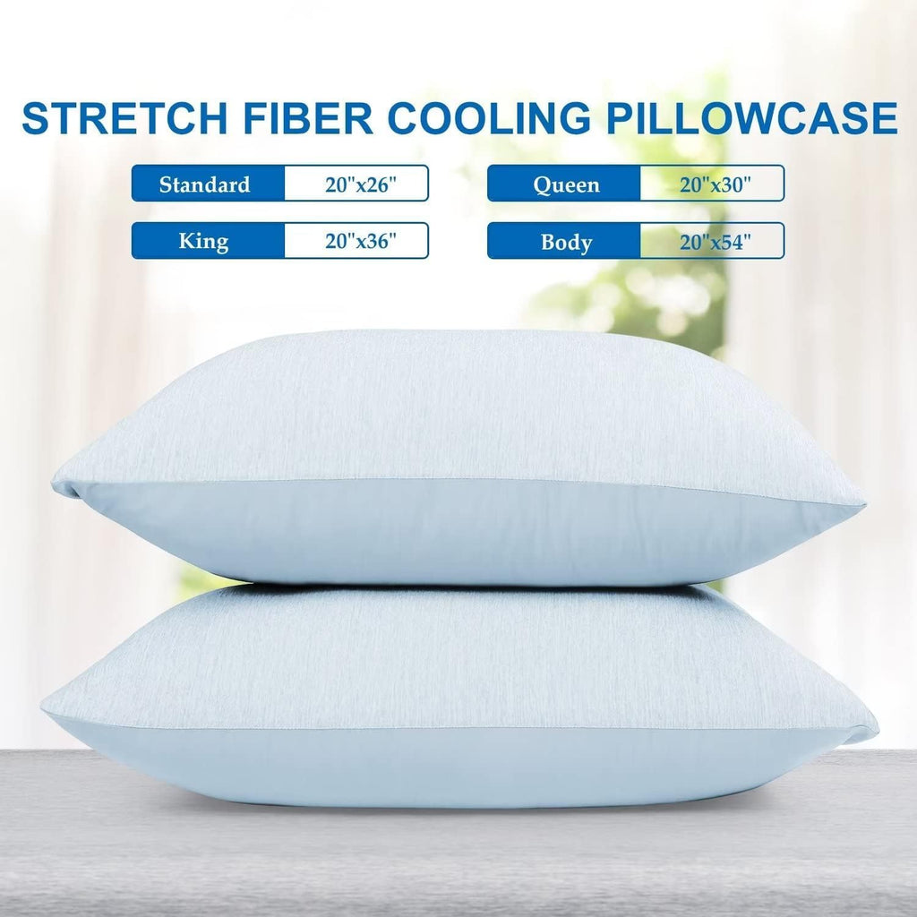 Homfine Cooling Pillowcase Body Size - Double Side Q-Max 0.439 Cooling Fiber for Pillow Protector, Long Cold Pillow Cover for Hot Sleeper N…