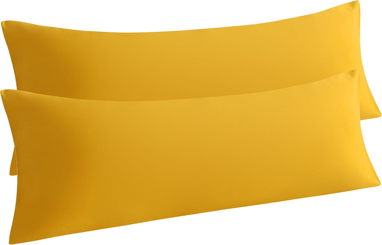 Ntbay 2-Pack Body Pillowcases, 20x54 inches, Ginger Yellow, Soft, Wrinkle, Fade Resistant, Envelope Closure, Microfiber, 2 Pieces 2 Pieces