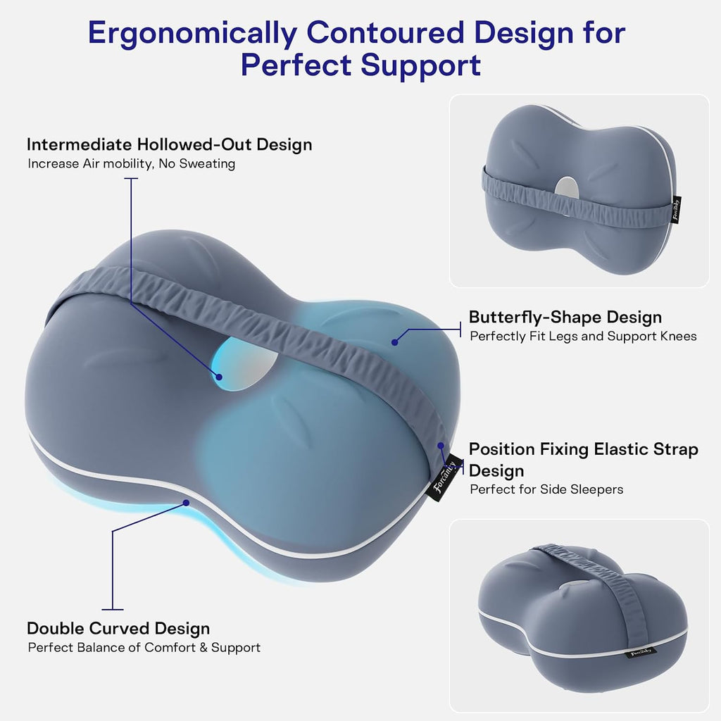 Knee Pillow for Side Sleepers - Leg Pillow for Side Sleeping, Memory Foam Knee Pillows for Back Hip Pain, Spine Aligning, Sciatica…