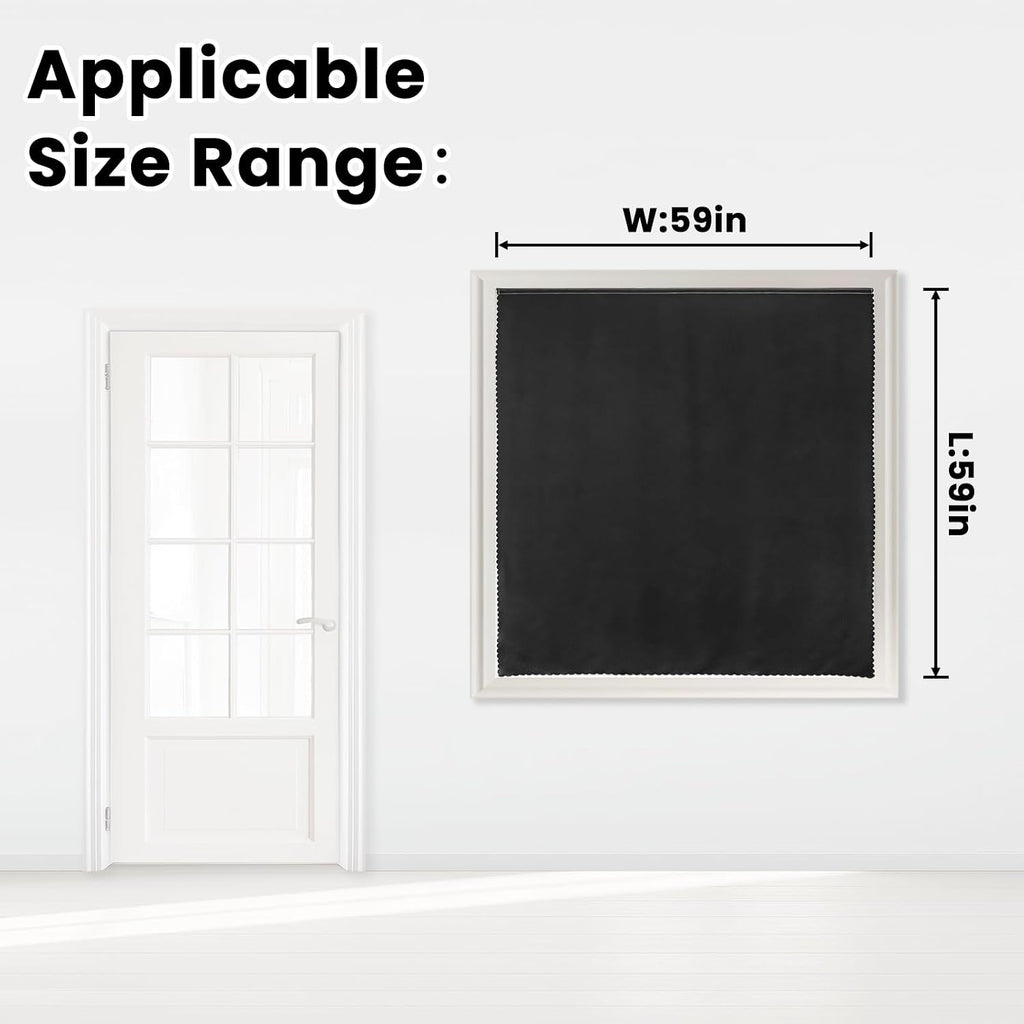 Adhesive Blackout Curtains- Self Stick Shades Window Blinds Curtains No Rod Needed Easy to Hang Curtains, Use for Bedroom, Living Room…