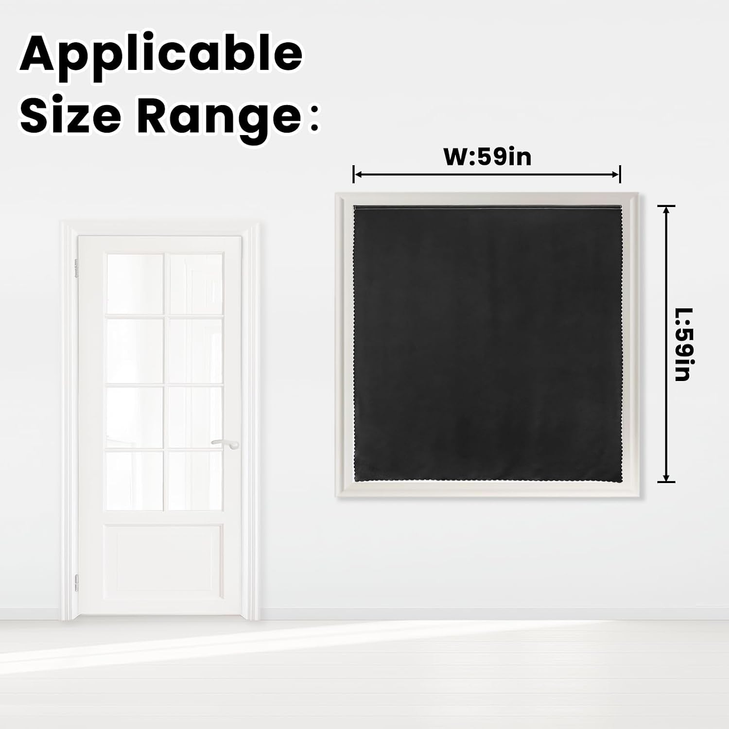 Adhesive Blackout Curtains- Self Stick Shades Window Blinds Curtains No Rod Needed Easy to Hang Curtains, Use for Bedroom, Living Room…