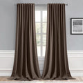 Miulee Chocolate Brown Back Tab Blackout Curtains 120 Inch Long 2 Panels Set for Bedroom, Rod Pocket/Pinch Pleated Extra Long Thermal Insul…