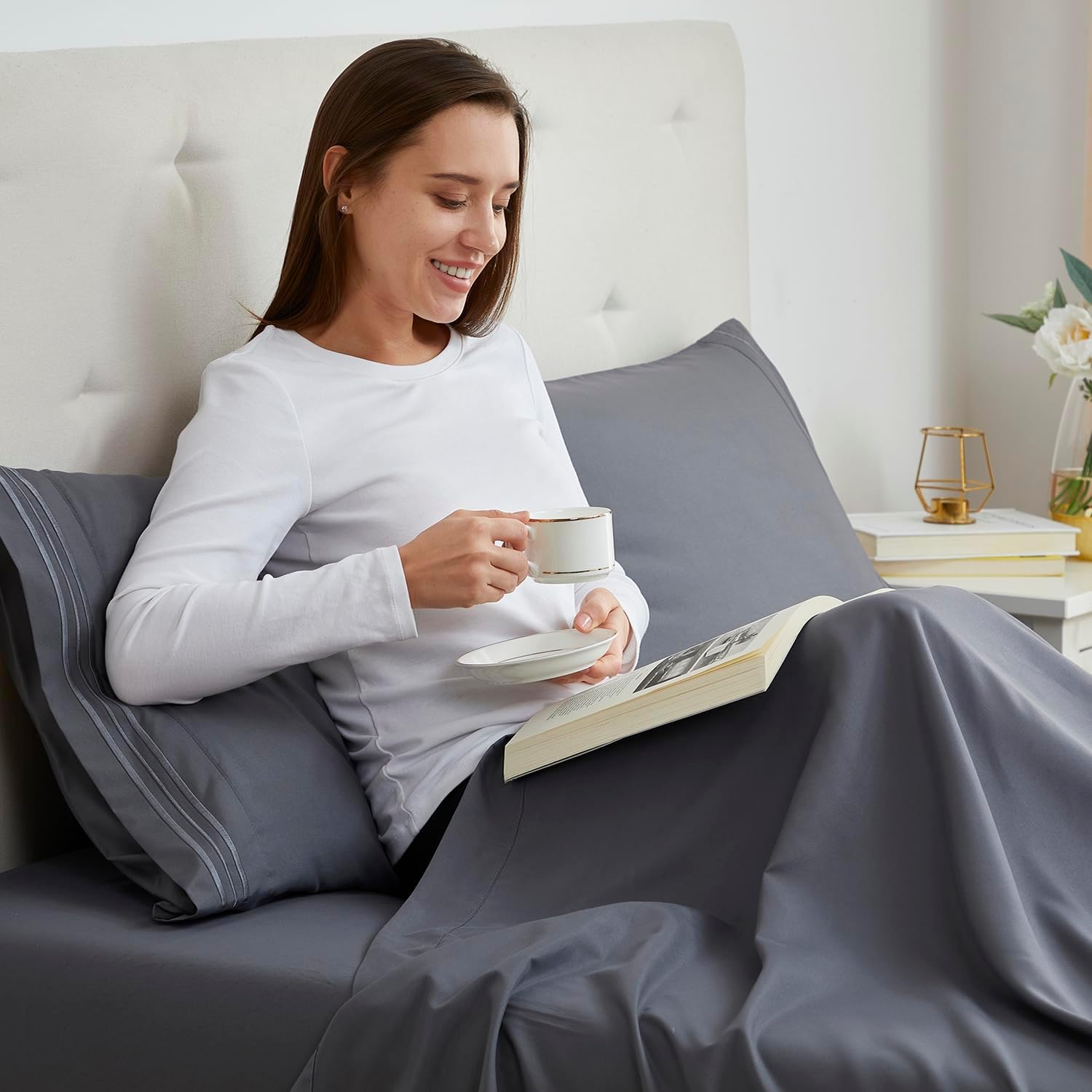 Nestl Grey King Pillow Cases 2 – Soft King Size Pillow Case, 1800 Brushed Microfiber Pillowcases, Envelope Closure Pillowcase, King Pillow…