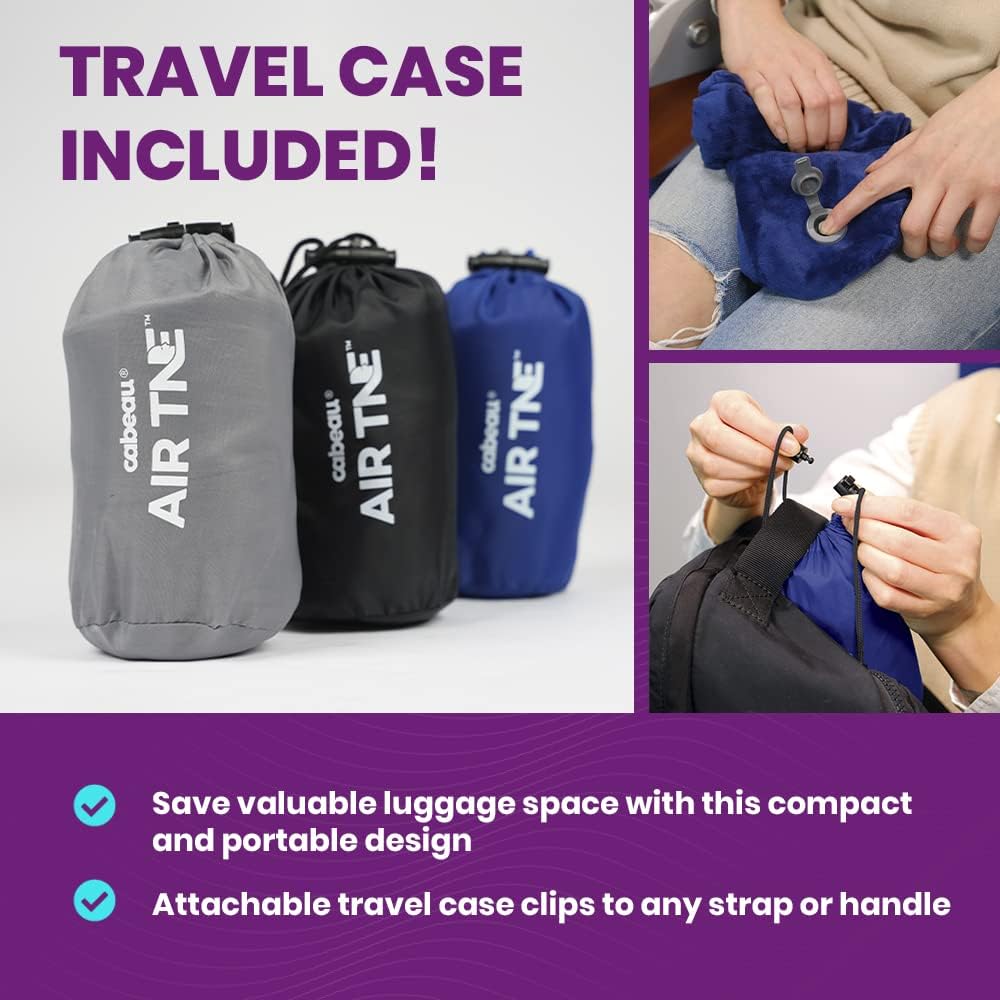 Cabeau Inflatable Travel Pillow – Air TNE – Adjustable, Lightweight, and Supportive for Sleeping on Airplanes, Trains, and Cars– Customized…