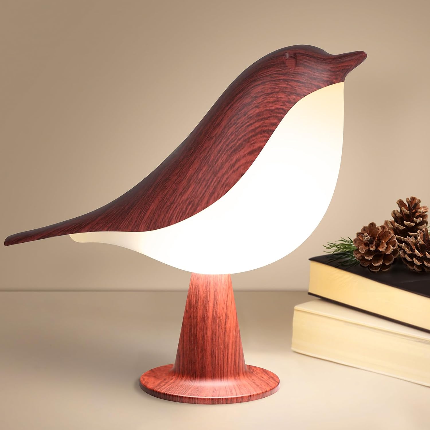 VoMii Bird Desk Lamp, Small Table Lamp Cordless Touch Dimmable Night Light with 3 Color Temperature, Rechargeable Decorative Lamps for…
