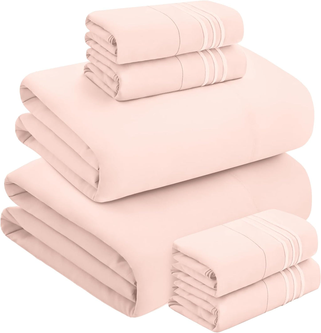 MocassiLuxuryBedding Mocassi Luxury 6-Piece Sheet Set, Ultra Soft 1800 Hotel Quality Microfiber Sheet Set, Fits Mattresses Up to 18 to 24 I…