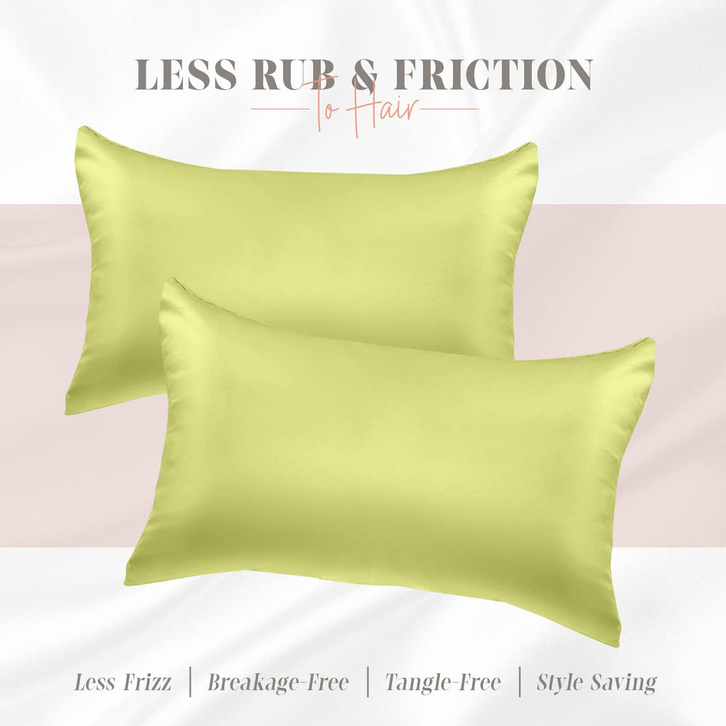 Elegantcomfort Elegant Comfort Silky and Luxurious 2-Piece Satin Pillowcase Set for Healthier Skin and Hair, Hidden Zipper Closure and Beau…