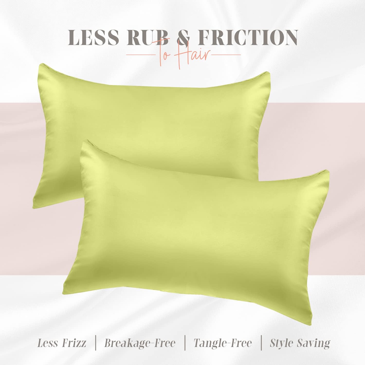 Elegantcomfort Elegant Comfort Silky and Luxurious 2-Piece Satin Pillowcase Set for Healthier Skin and Hair, Hidden Zipper Closure and Beau…