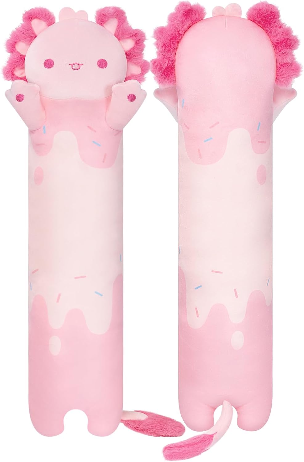 Mewaii Long Axolotl Plush 5 Sizes, 120% Extra Filling Giant Plushness Kids Body Pillow, Kawaii Cute Pink Axolotl Stuffed Animals…