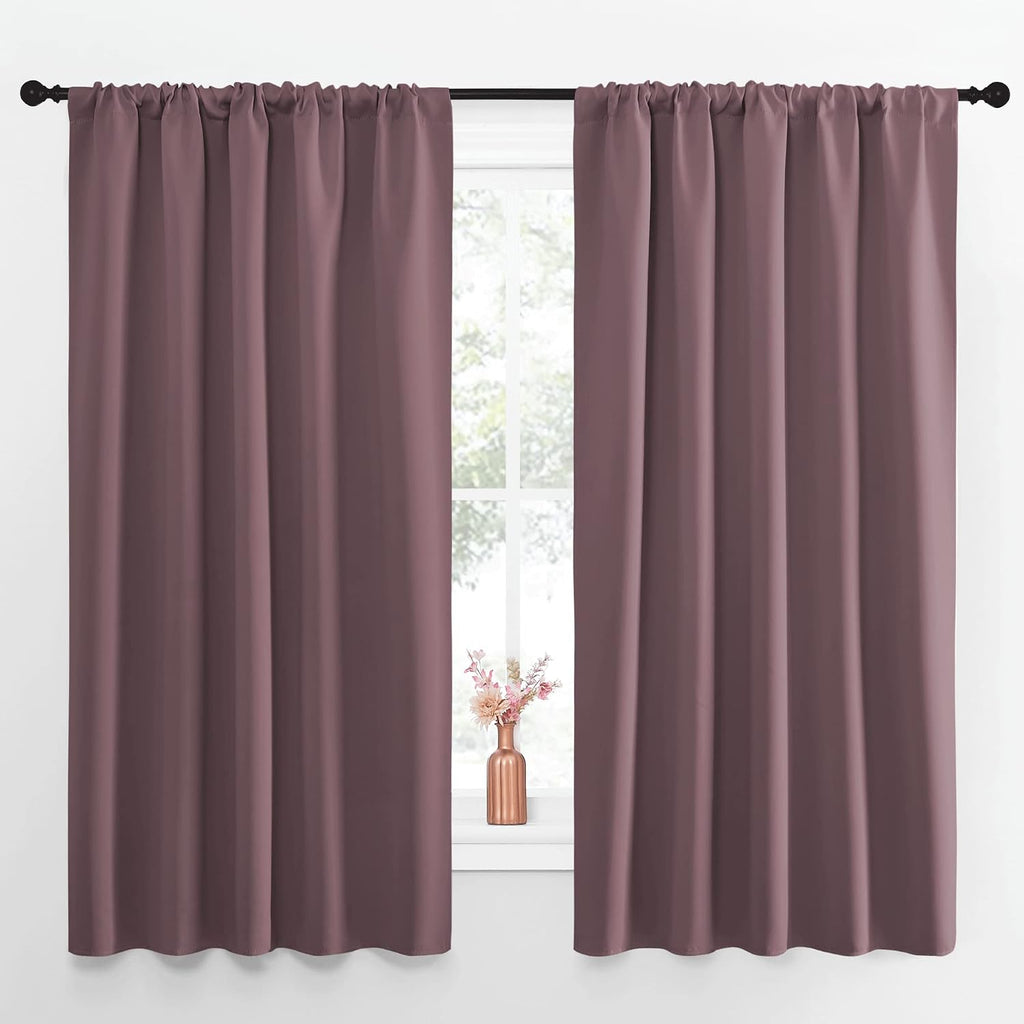 NICETOWN Blackout Curtains for Living Curtains, Room Darkening Curtains & Drapes for Kids Bedroom, Home Decoration Draperies (Dry Rose…