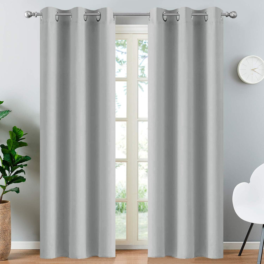 Yakamok Blackout Curtains for Bedroom, Grommet Thermal Insulated Room Darkening Curtains for Living Room, Set of 2 Panels (38 x 84Inch…
